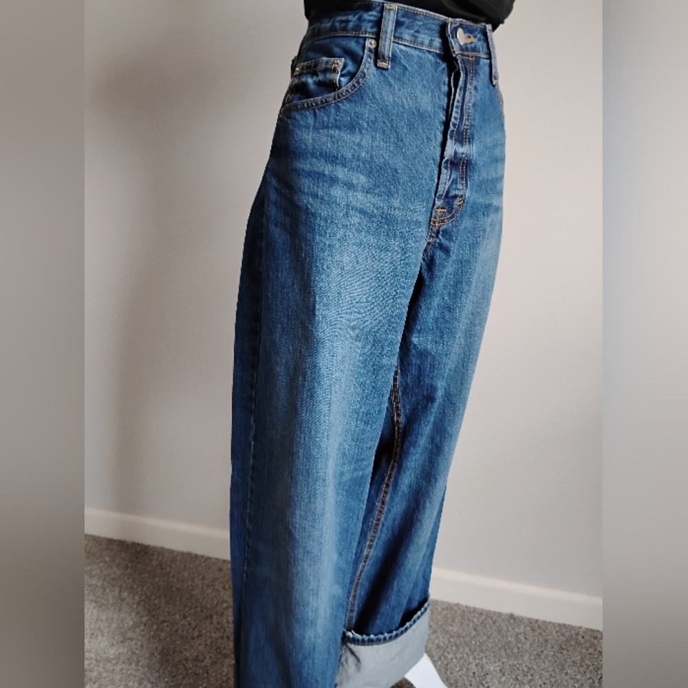 Universal Thread Mid Rise 90s Baggy Jeans 100% Cotton Classic Blue Size 10 - Picture 3 of 13